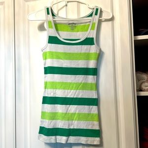 Like New! Old Navy Green and White Striped Tank Top, Medium
